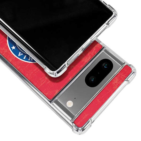 NBA Philadelphia 76ers Distressed Google Pixel 8 Clear Case